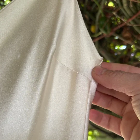 DANNIJO Ivory Satin Slip Dress - Spaghetti Strap Maxi - Picture 13 of 16